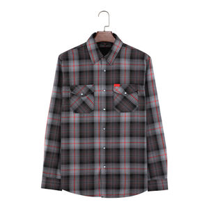 เสื้อเชิ้ตผู้ชายลายสก็อต แขนยาว คอจีน ผ้าฝ้าย 100% ระบายอากาศได้ดี เหมาะสำหรับฤดูร้อน ลายทอ ติดกระดุมแบบปกปิด - Product Image 6