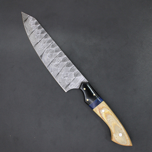 Cuchillo de chef personalizado con mango de acero, cuchillos de Damasco hechos a mano con mango de madera, precio más bajo, cuchillo de chef con tamaño personalizado. - Product Image 2