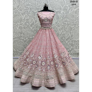 Collections de velours de vêtements de mariée indiens pour la mariée avec le travail de Zarkhan par Fabzone - Product Image 2