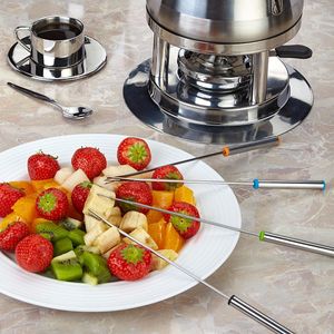 Set di 12 Forchette Colorate per Fonduta di Formaggio, Bastoncini in Acciaio Inox da 24 cm per S'mores con Manico Resistente al Calore per Cioccolato - Product Image 4