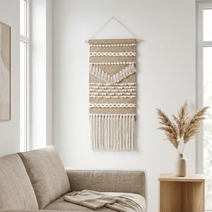 Tapiz de Pared de Macramé con Borlas Estilo Boho, Hecho a Mano, Madera de Sheesham, Venta al Por Mayor - Product Image 3