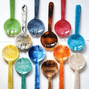 Cucharas para Ensalada de Resina Multicolor al por Mayor, Hechas a Mano, Ecológicas, Aptas para Lavavajillas - Product Image 3