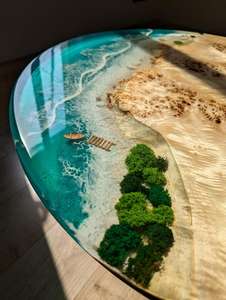 Plato Redondo de Resina con Diseño Marino - Vajilla Ecológica con Patrón de Plantas para Fiestas - Product Image 5