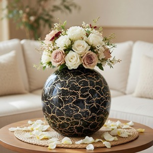 Modern Metal <b>Cylinder</b> <b>Vase</b> With Geometric Cutouts For Home Decorative Plant Display - Product Image 2