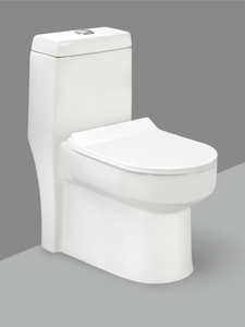 Inodoro Moderno de Una Pieza Alargado de Cerámica con Descarga por Gravedad, Sifón en S, 3.6 Litros, Descarga Ecológica, Montaje en Suelo, WC Portend - Product Image 1