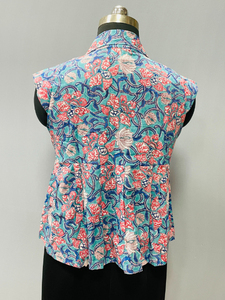 เสื้อกล้ามผ้าฝ้ายพิมพ์ลายด้วยมือสำหรับผู้หญิง แขนสั้น สไตล์ลำลอง เป็นมิตรกับสิ่งแวดล้อม ลายดอกไม้สไตล์ญี่ปุ่น ติดกระดุมด้านหน้า ของขวัญสำหรับเธอ - Product Image 6