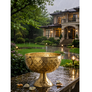 Vase à fleurs en fer doré fait main de luxe, écologique, résistant à la rouille, pour centres de table de mariage, décoration de table et de sol, vase unique - Product Image 2