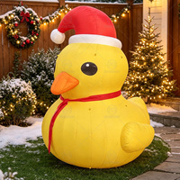 Anatra Gonfiabile Gigante 3M per Natale, Gialla con Cappello da Babbo Natale, Luci LED Integrate e Ventilatore, Decorazioni da Esterno in Tessuto Oxford