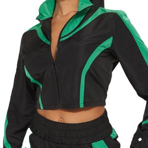 Chándales cortavientos impermeables para mujer con logotipo personalizado, conjunto de pantalón y chaqueta cortavientos para exteriores a la venta 2026 - Product Image 2