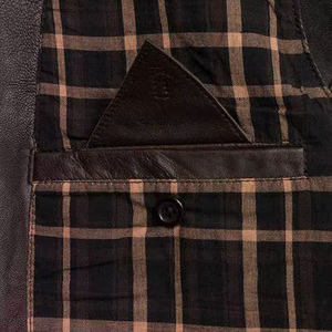 Chaleco de Cuero Reversible Impermeable y Transpirable de Alta Calidad, Chaleco de Cuero 100% Original, Chaleco de Cuero Casual Transpirable para Hombre - Product Image 5