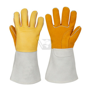 Gants de soudage à manchette longue en cuir résistant à la chaleur, en cuir de vachette grainé, pour soudeurs - Offre Spéciale - Product Image 1