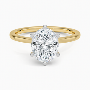 2CT Ovaler Schliff Moissanit Verlobungsring Zweifarbiger Solitär Brautring - Product Image 1