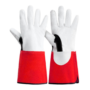 Gants de soudage TIG en cuir de vachette grainé et croûte de cuir renforcés, résistants aux flammes, pour usage intensif, pour barbecue - Product Image 3