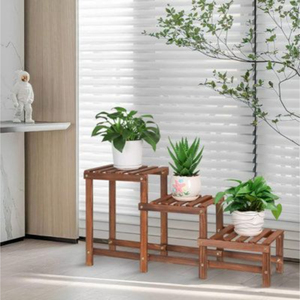 Étagère à plantes en bois à 3 niveaux, support en forme de A pour l'intérieur et l'extérieur, étagère de présentation pour jardin, balcon, support autoportant pour pots de fleurs - Product Image 5