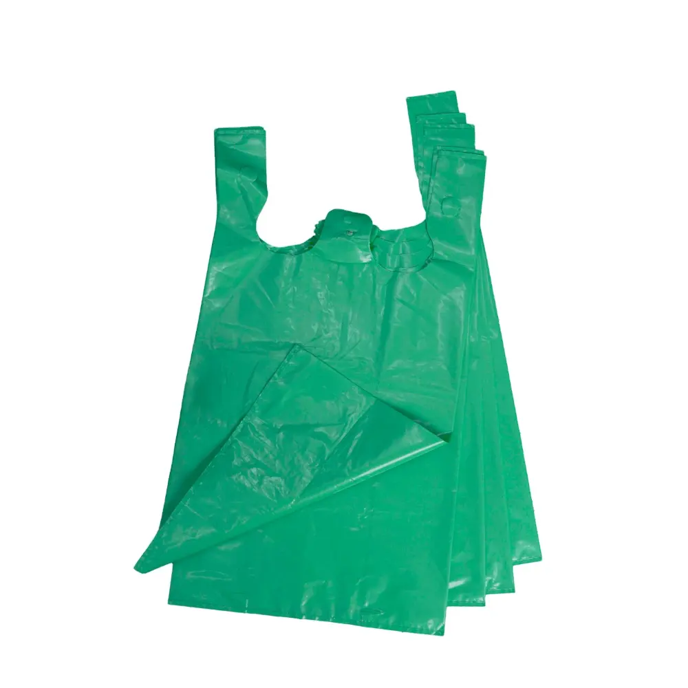 싱글릿 가방/조끼 캐리어 LDPE 플라스틱 열 씰 그라비아 인쇄 식료품 가방 크기 및 색상 사용 가능