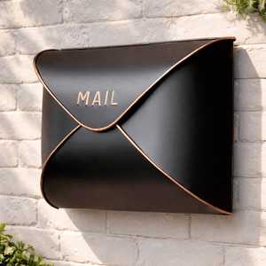 Boîte aux lettres murale en métal en gros - Finition noire mate avec brûleur de parfum intégré pour la poste - Product Image 3