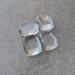 Natural Crystal Quartz Tablet Cut Rectangle <b>Cushion</b> Calibrated Flat Back Gemstone, for Jewelry Making All Sizes Available - Product Image 5