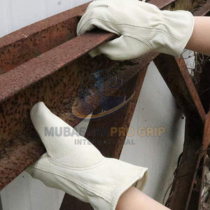 Durable Grain Leather Rigger <b>Gloves</b> with Reinforced Palm Support Anti-Slip Heat Resistant & Breathable for Everyday Workwear - Product Image 5