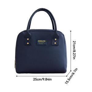 Stylish Ribbon Print <b>Insulated</b> <b>Lunch</b> Tote for Women Portable Thermal Cooler Pouch for Office and Picnic - Product Image 3