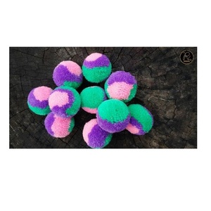Bolas de lana natural 100% hechas a mano, pompones de 5 cm, para uso en prendas de vestir y otros productos artesanales. Compre directamente del proveedor. - Product Image 1