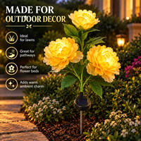 Dekorasi Taman Bunga Peony Tenaga Surya Grosir, Hiasan Luar Ruangan dengan Bunga Peony Bertenaga Surya
