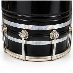 Dhol Punjabi Noir Élégant avec Accents Argentés Réfléchissants, Tambour Indien Traditionnel à Double Tête pour Événements Musicaux Culturels - Product Image 5