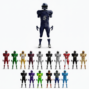 Ensemble d'uniformes de football américain en gros pour hommes, respirant, maillot et pantalon de rugby, kit d'entraînement sportif personnalisé avec protections - Product Image 1