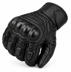 Guantes de Motocicleta de Cuero Genuino al por Mayor, Guantes de Carreras Impermeables con Protector Rígido, Guantes de Motocross para Hombre, Equipo de Conducción de Dedo Completo - Product Image 4