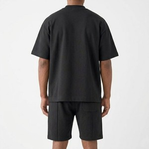 <b>Mens</b> Solid <b>Black</b> Oversized T Shirt <b>Shorts</b> Set Breathable High-quality Minimalist Summer Outfit Cotton Blend Casual Streetwear - Product Image 2