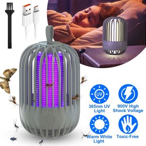 Lámpara Antimosquitos Eléctrica Portátil Recargable Tipo C de 900V de Alto Voltaje, Trampa para Insectos de Interior Inalámbrica con Función para Colgar - Product Image 1