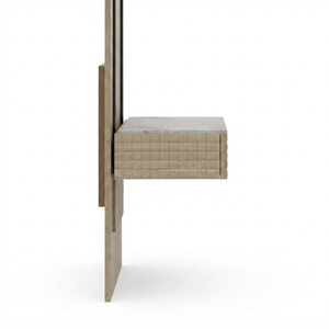 Mesa de Noche Flotante Moderna con Acabado de Madera y Almacenamiento para Dormitorio, Diseño Personalizado - Product Image 2
