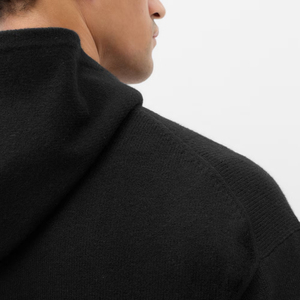 Pull à capuche en tricot écologique pour homme, coupe classique, couleur unie, polyester/coton, vêtements décontractés d'automne - Product Image 2