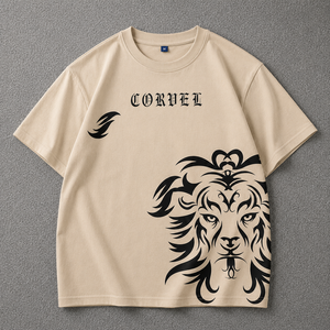 DTG Graphic Custom men's <b>shirts</b> Drop Shoulder Streetwear <b>Gothic</b> Logo Lion illustration <b>T</b>-<b>Shirt</b> for Men Crew Neck Summer wear ODM - Product Image 3