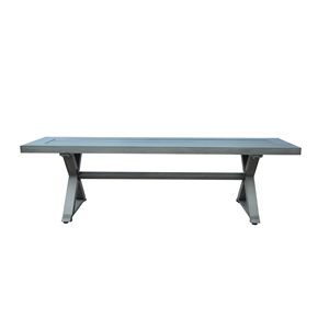 Panca da Pranzo Moderna in Alluminio Grigio Scuro per Uso Esterno e Patio - Product Image 2