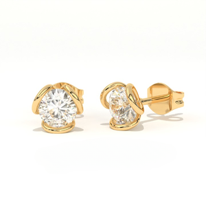 Aretes Aarinya Helix Modernos Contemporáneos con Diamantes en Espiral, Oro de 18K, Diamantes Cultivados en Laboratorio con Certificación IGI, Regalo para Fiestas - Product Image 2