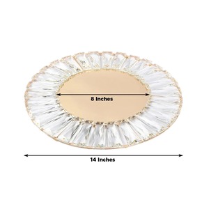 Assiette de service de luxe en cristal, idéale pour la table à manger, le service des invités et les cadeaux pour occasions spéciales, décoration d'Inde. - Product Image 6
