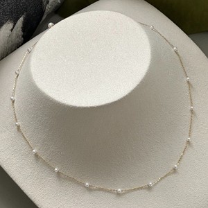 Collier en perles d'eau douce Akoya naturelles S925, chaîne ciel étoilé féerique, 3-4 perles, extrêmement brillant, sans défaut - Product Image 1