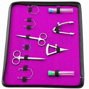 Kit d'instruments pour la chirurgie ophtalmique de la cataracte, ensemble d'outils chirurgicaux en acier avec boîte de désinfection et étui à fermeture éclair - Product Image 1