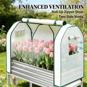 Fioriera rialzata in argento per serra da giardino per coltivazione esterna - Product Image 3