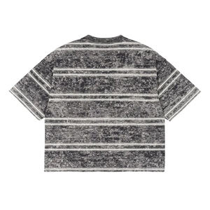 Camiseta de Hombre a Rayas de Punto, Cuello Redondo, Manga Corta, Corte Casual, Largo Regular, Diseño Estampado, Camisetas de Lujo para Hombre de Talla Grande - Product Image 4