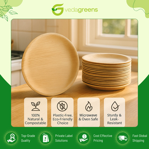 Meilleur fournisseur de vaisselle jetable et écologique, assiettes rondes en palmier d'arec disponibles en différentes tailles à un prix exceptionnel - Product Image 5