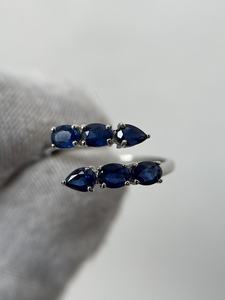 Anillo de Zafiro Elegante, Zafiro Natural, Anillo de Compromiso y Boda, Estilo Art Deco Clásico, Anillo de Zafiro Azul para Mujer, Joyería - Product Image 4