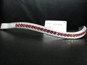 Banda para la cabeza de caballo con cristales ostentosos, banda para la frente de cuero para accesorios de caballo. - Product Image 2