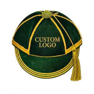 SFIVE INDUSTRIES Casquette d'honneur en velours brodée à la main, verte avec tresse dorée et pompon, pour événements formels en Angleterre - Product Image 1
