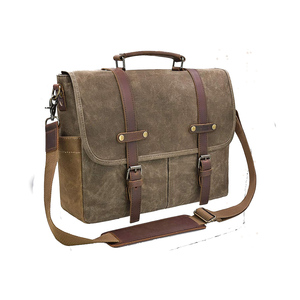 Sac messager en cuir, sacoche bandoulière compatible ordinateur portable, style vintage, sangle réglable pour homme et femme, travail, voyage, bureau - Product Image 3