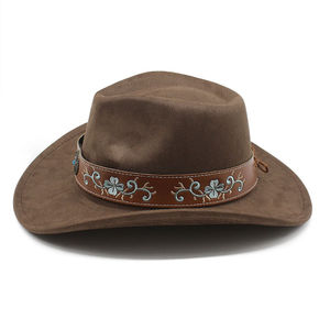 Sombrero Vaquero Unisex Europeo Americano, Nuevo y Moderno, de Lana, Estilo Jazz, con Cordones y Plumas, Protección Solar para Exteriores, Cálido para Invierno - Product Image 3