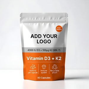 Cápsulas de Gel Suave de Vitamina D3 K2 Vegana de Alta Calidad, 5000 UI, Suplemento Dietético OEM ODM, Suministro al por Mayor - Product Image 3