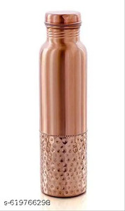 Botella de agua de cobre puro martillado, hecha a mano, de diseño, fabricante y exportador de botellas de cobre de la India. - Product Image 2