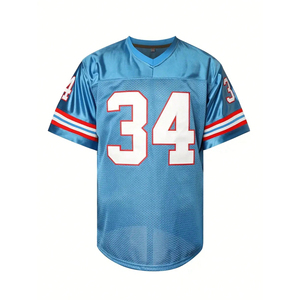 High Quality Sublimation Custom Logo Printed American Football Jersey Polyester Heavy <b>Mesh</b> <b>Short</b> Sleeve Plus Size Unisex - Product Image 4