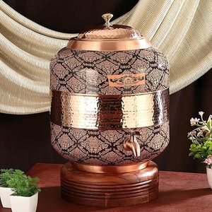 Distributeur d'eau en cuivre avec motif décoratif et robinet pour usage domestique - Product Image 6